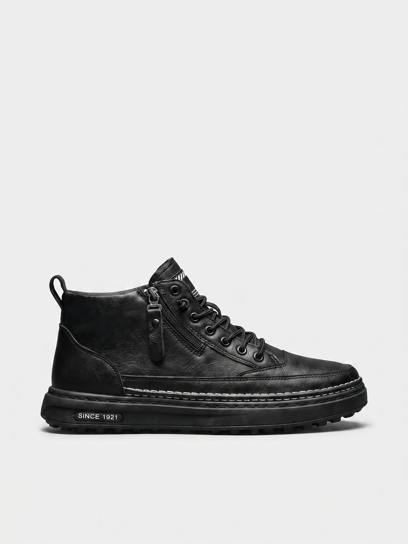 Botas de Cuero con Cremallera para Hombre