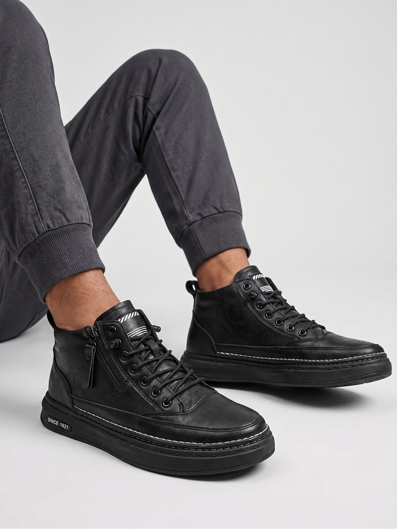 Botas de Cuero con Cremallera para Hombre