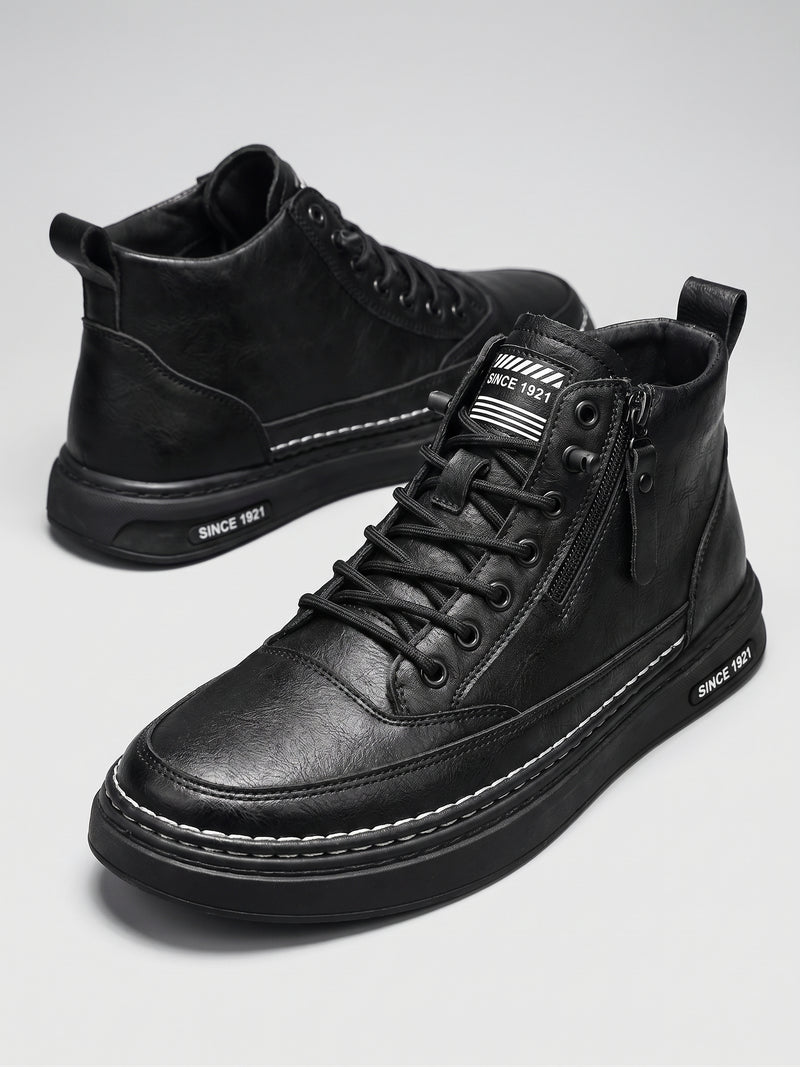 Botas de Cuero con Cremallera para Hombre