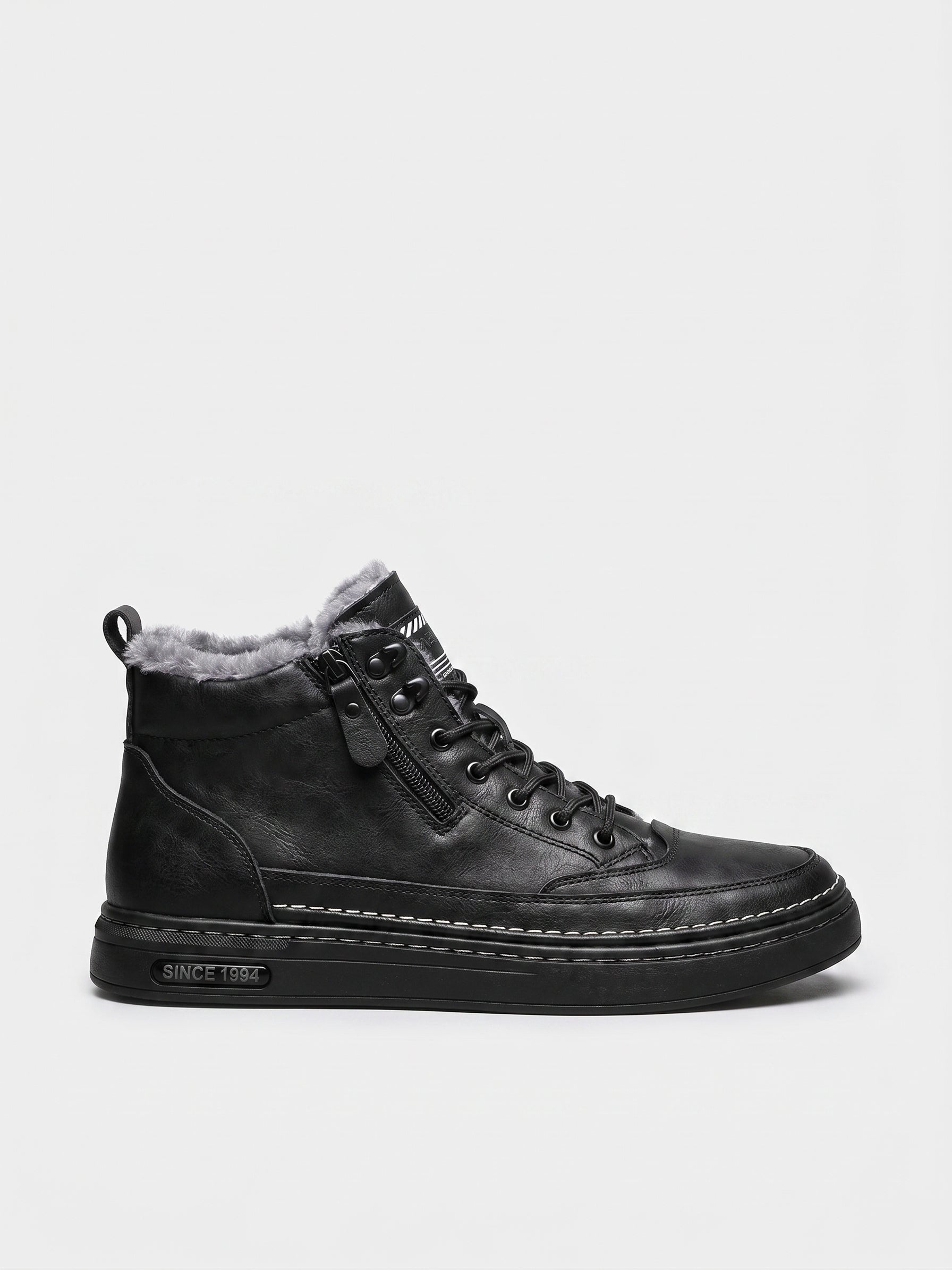 Botas de Cuero con Cremallera para Hombre Interior Cálido