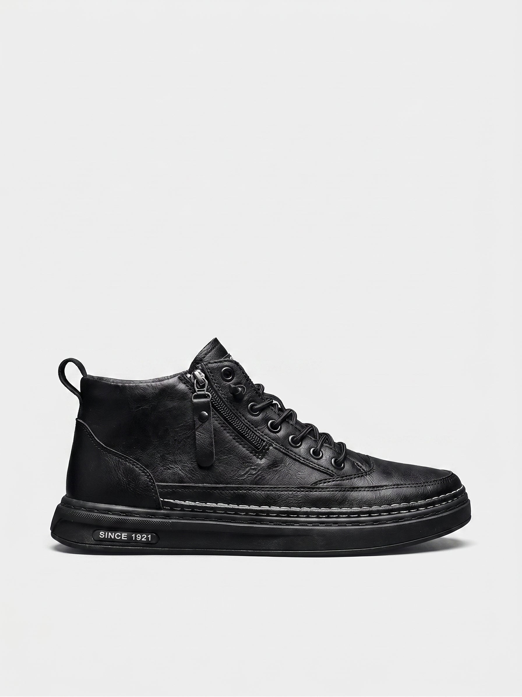 Botas de Cuero con Cremallera para Hombre