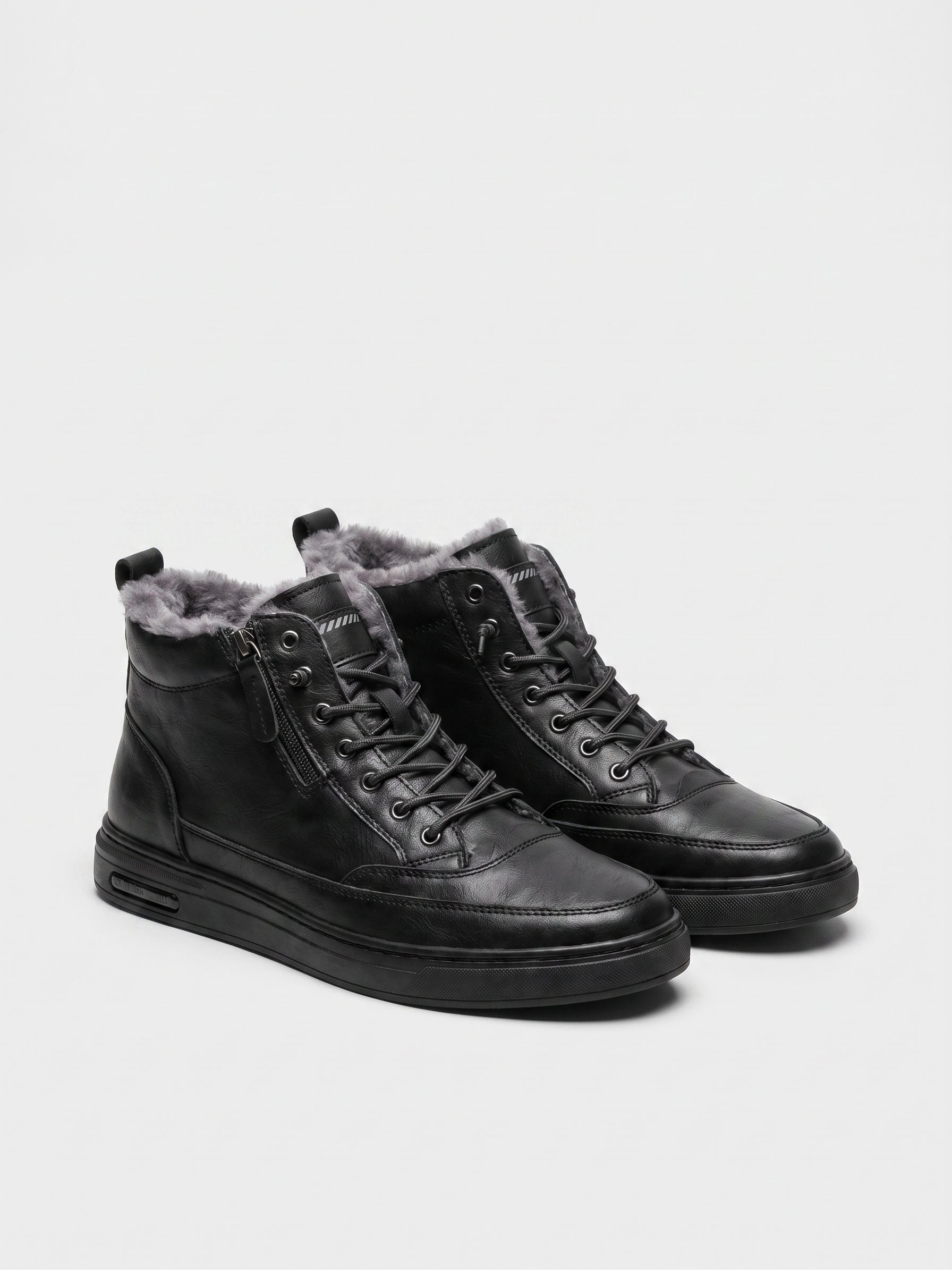 Botas de Cuero con Cremallera para Hombre Interior Cálido