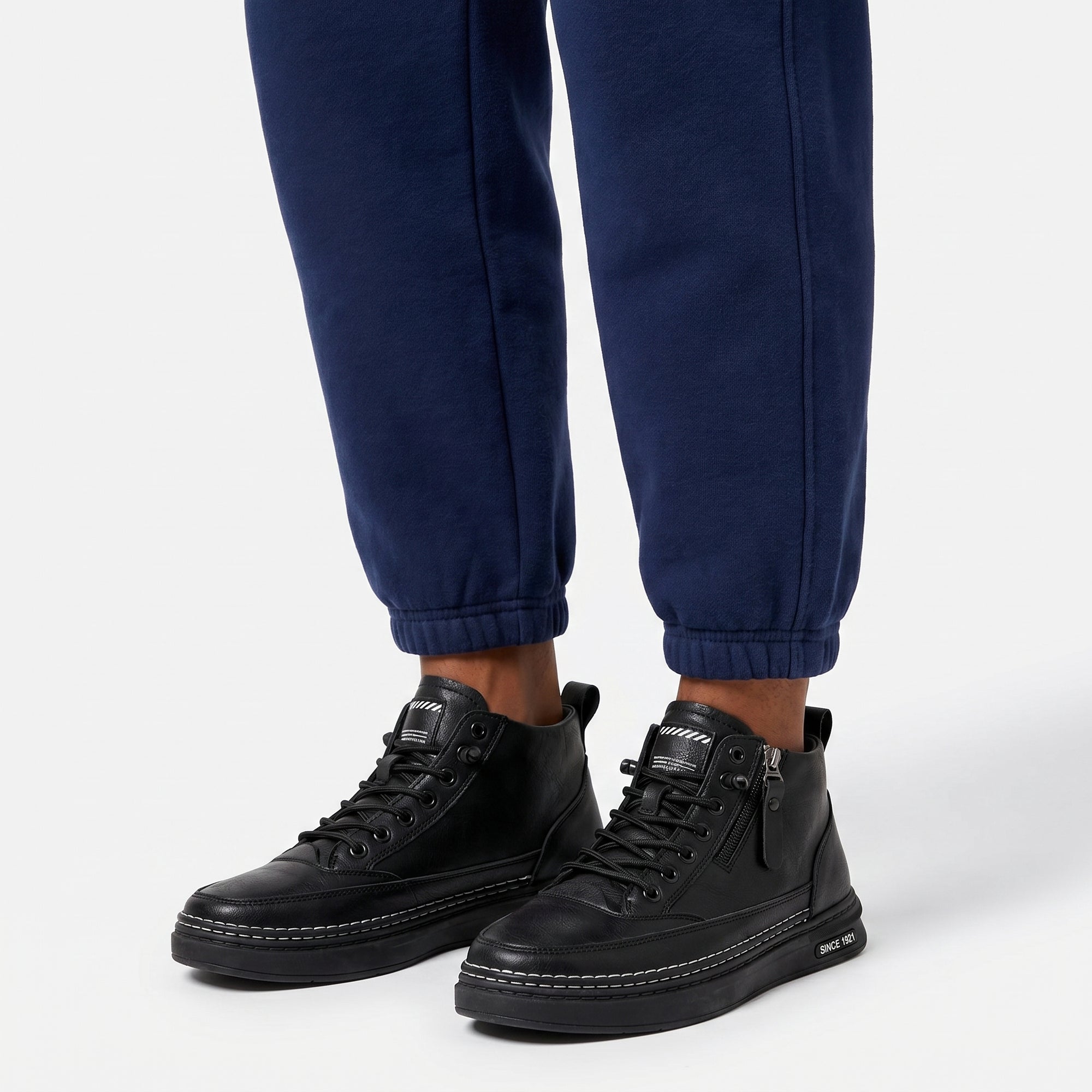 Botas de Cuero con Cremallera para Hombre