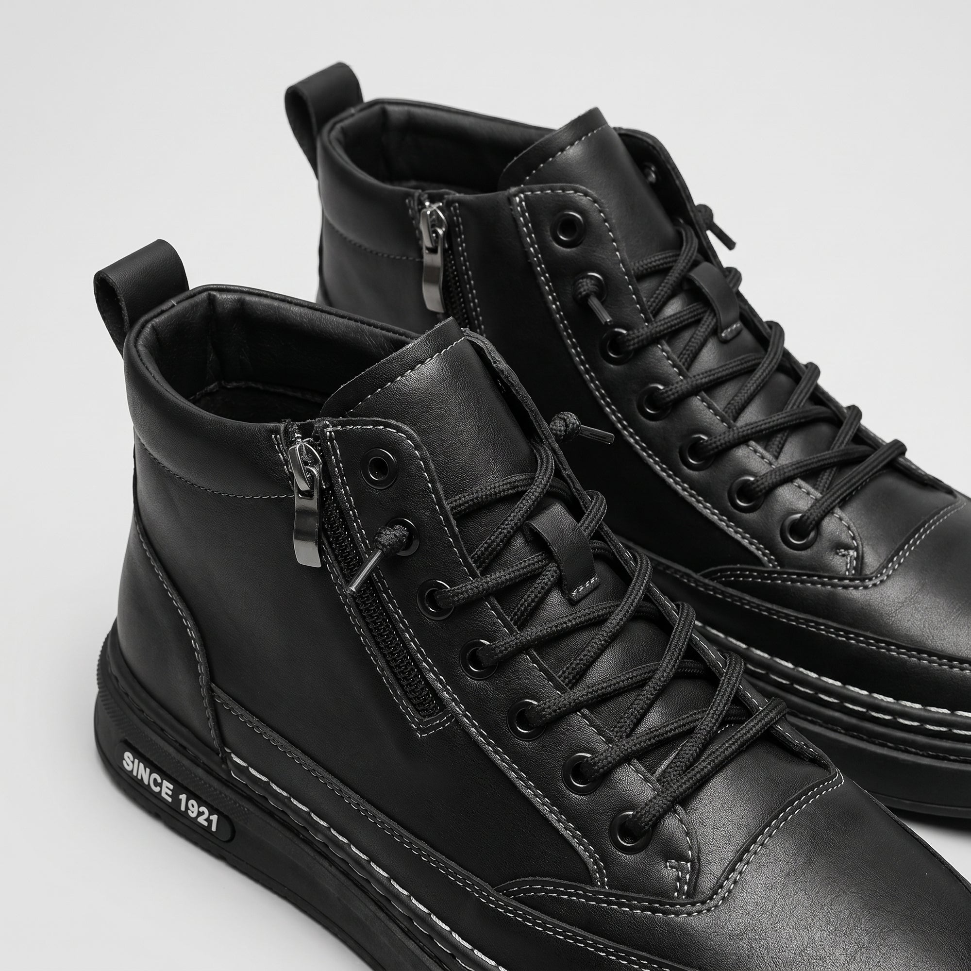 Botas de Cuero con Cremallera para Hombre
